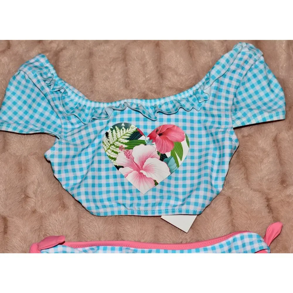 Tommy Bahama Big Girls Rush Guard Bathing Suit 2pc Set Size 12 UPF 50 NEW!!!